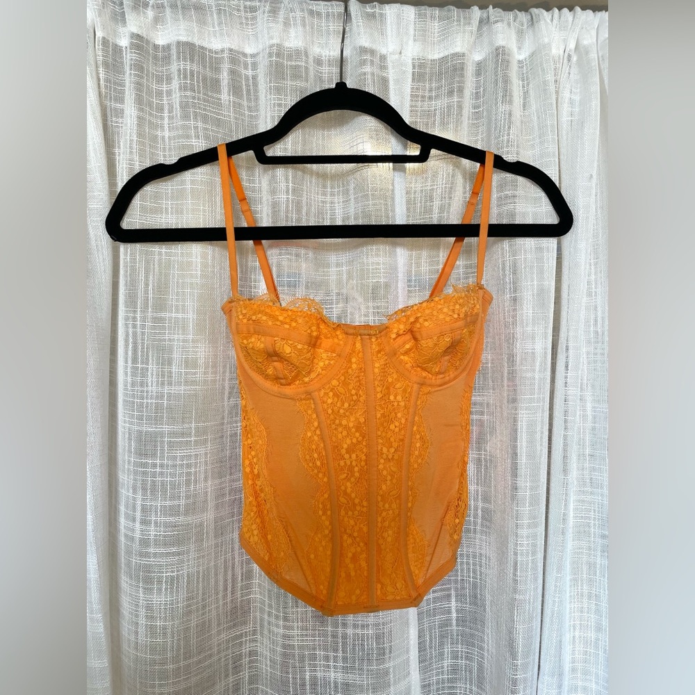 Out From Under Urban Outfitters Corset Top Orange Size S